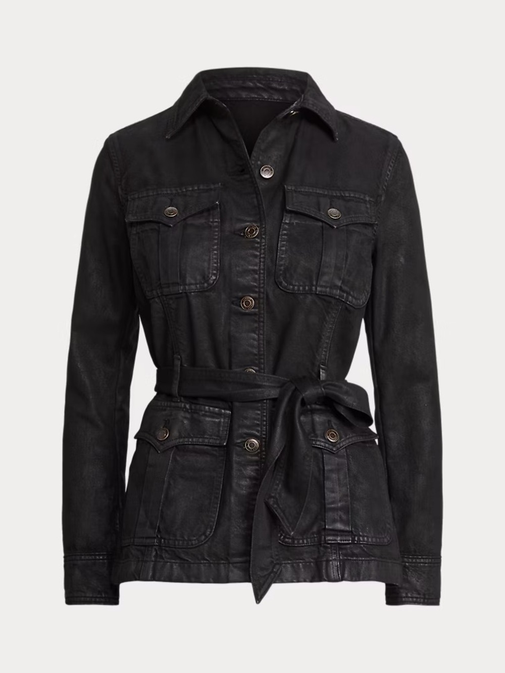 Lauren Ralph Lauren, Coated Denim Trucker Jacket, Size 8